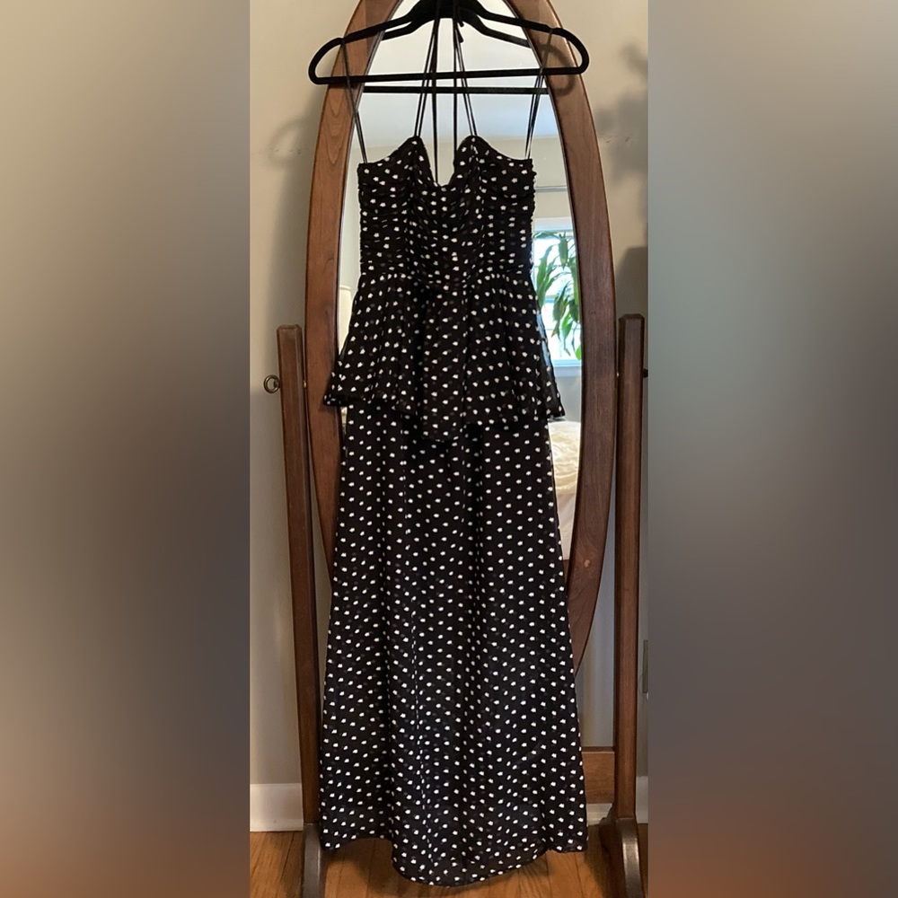 Black and white peplum, halter dress by Endless Rose